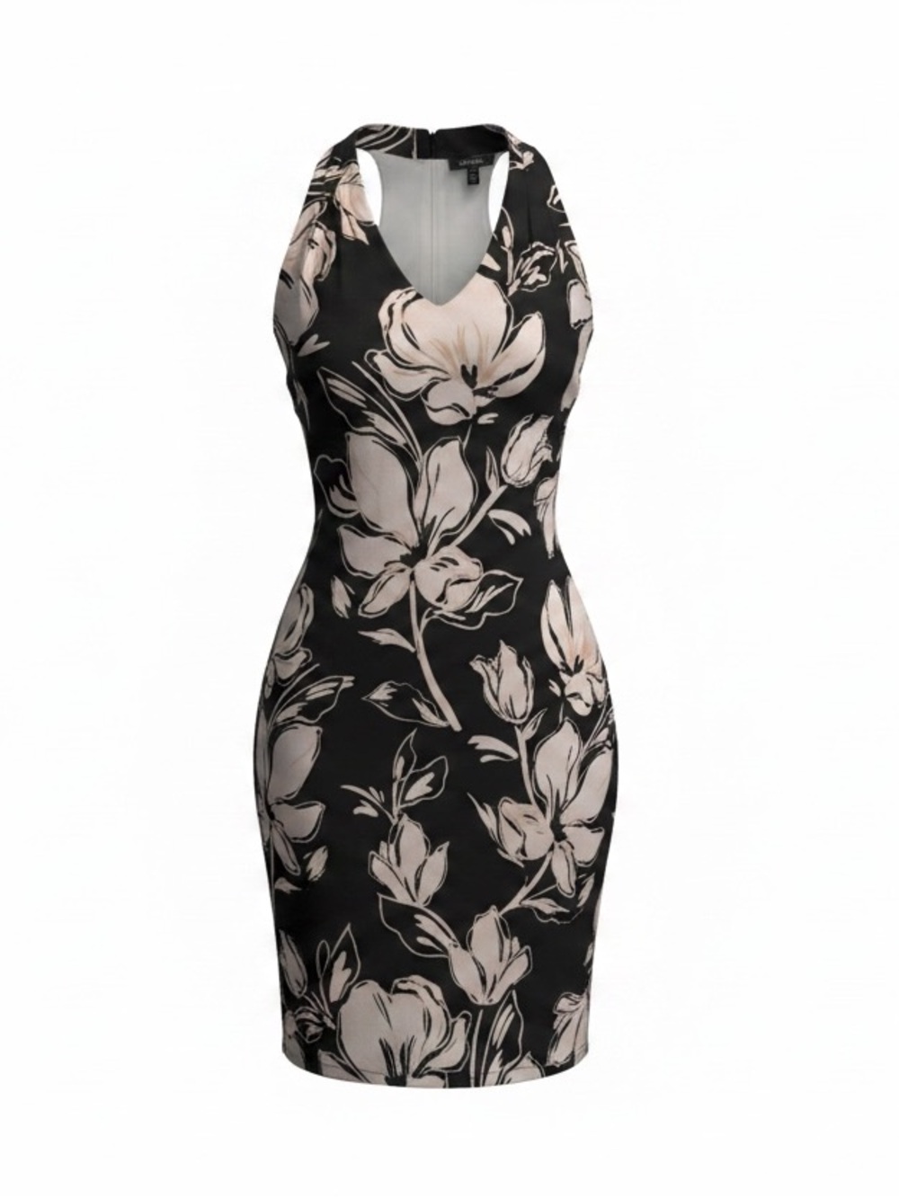 Tommy Bahama Black and White Floral Halter Midi Dress